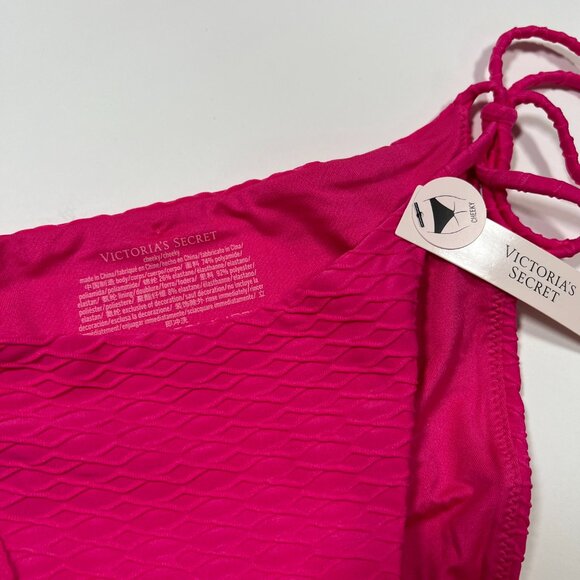 Victoria Secret Large L Side Tie CHEEKY Bikini Bottom Textured Pink - Picture 3 of 3